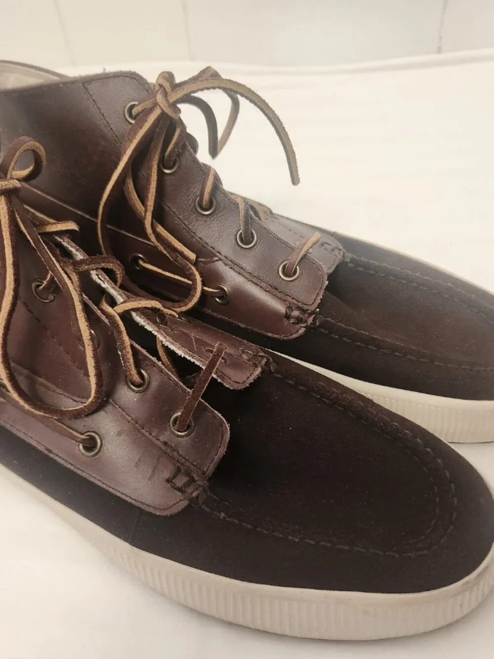 Polo men's chukka boots 11.5 brown suede & leather sport